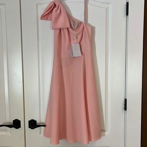 Gal Meets Glam dress, one shoulder, peach, NWT, size 4, lined